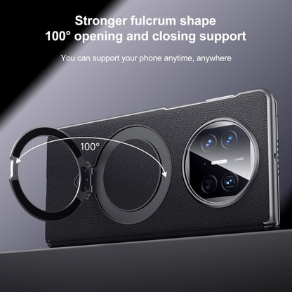 For Huawei Mate X5 / X3 SULADA Top Grain Leather MagSafe Magnetic Holder Phone Case(Blue) - Huawei Cases by SULADA | Online Shopping UK | buy2fix