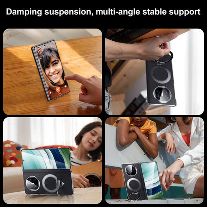 For Huawei Mate X5 / X3 SULADA Top Grain Leather MagSafe Magnetic Holder Phone Case(Green) - Huawei Cases by SULADA | Online Shopping UK | buy2fix