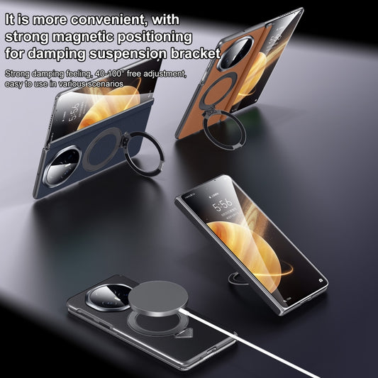 For Honor Magic V3 SULADA Top Grain Leather MagSafe Magnetic Holder Phone Case(Brown) - Honor Cases by SULADA | Online Shopping UK | buy2fix