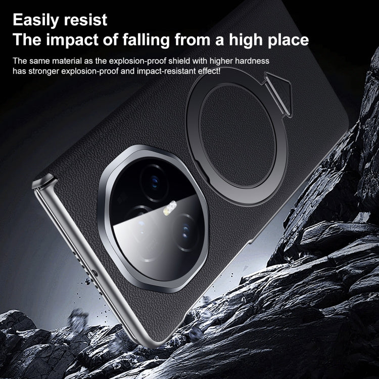 For Honor Magic V3 SULADA Top Grain Leather MagSafe Magnetic Holder Phone Case(Green) - Honor Cases by SULADA | Online Shopping UK | buy2fix