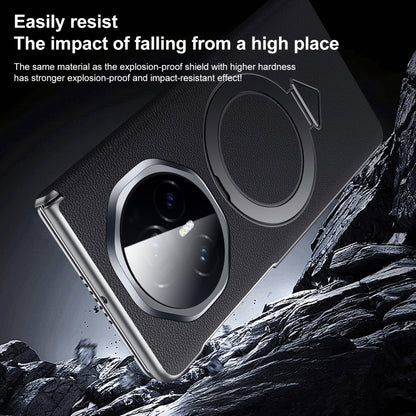 For Honor Magic V3 SULADA Top Grain Leather MagSafe Magnetic Holder Phone Case(Brown) - Honor Cases by SULADA | Online Shopping UK | buy2fix