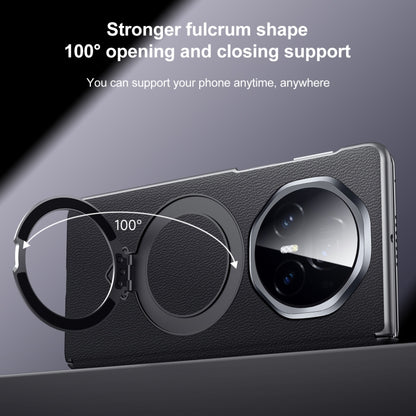 For Honor Magic V3 SULADA Top Grain Leather MagSafe Magnetic Holder Phone Case(Blue) - Honor Cases by SULADA | Online Shopping UK | buy2fix