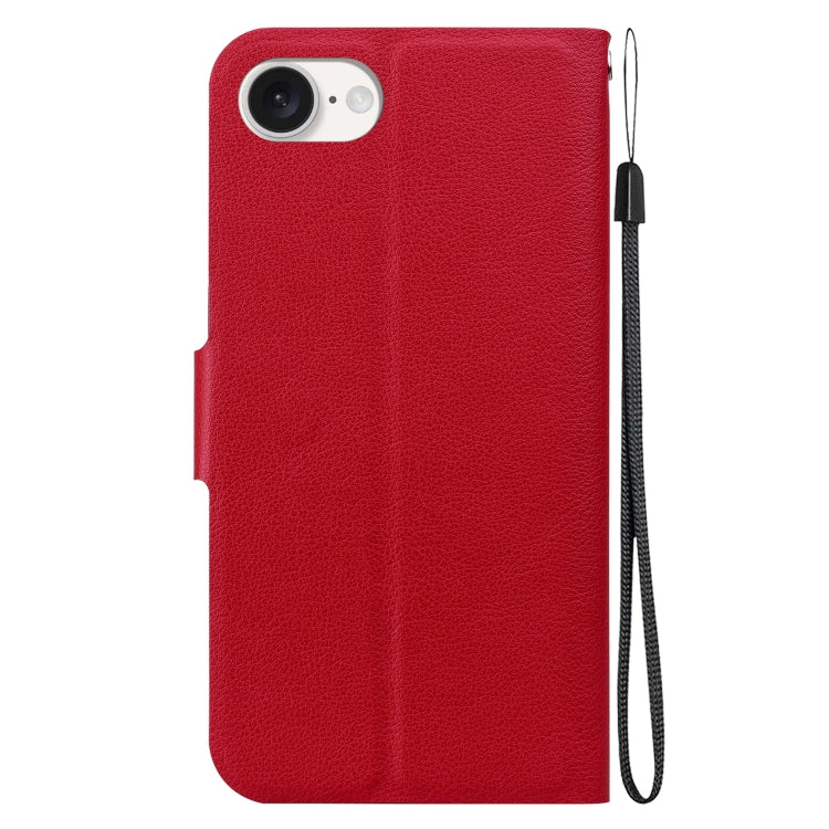For iPhone 16e Ultra-thin Voltage Magnetic Buckle Leather Phone Case(Red) - iPhone 16e Cases by buy2fix | Online Shopping UK | buy2fix