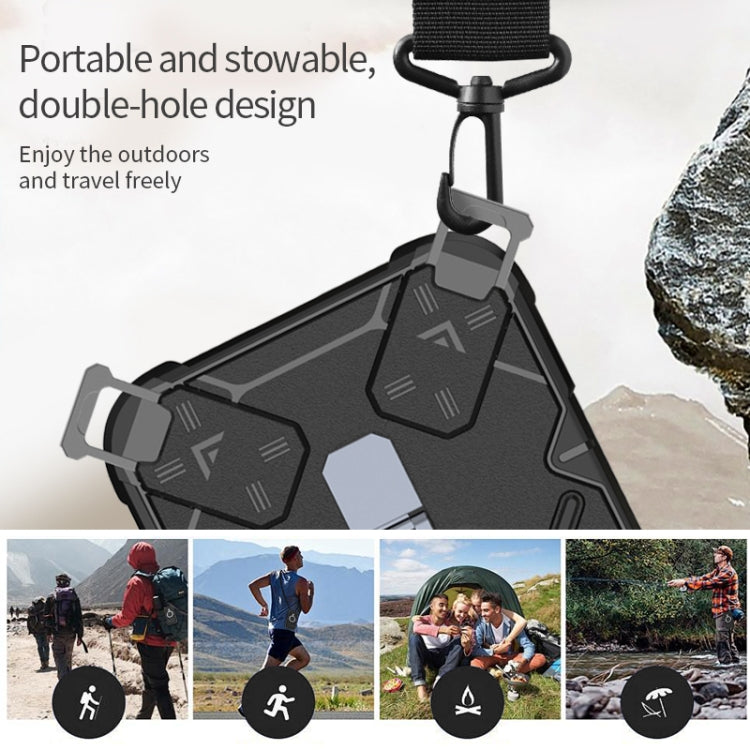 For iPhone 15 Plus Camera Shield Armor MagSafe Holder Phone Case with Strap(Black) by buy2fix