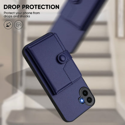 For Nothing CMF Phone 1 Button Card Bag RFID Anti-theft Phone Case(Blue) - More Brand by buy2fix | Online Shopping UK | buy2fix
