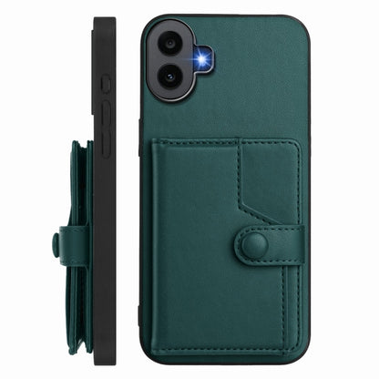 For Nothing CMF Phone 1 Button Card Bag RFID Anti-theft Phone Case(Green) - Nothing Cases by buy2fix | Online Shopping UK | buy2fix