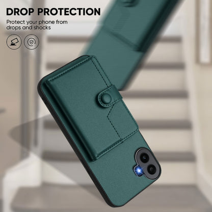 For Nothing CMF Phone 1 Button Card Bag RFID Anti-theft Phone Case(Green) - Nothing Cases by buy2fix | Online Shopping UK | buy2fix