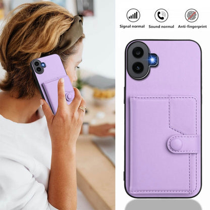 For Nothing CMF Phone 1 Button Card Bag RFID Anti-theft Phone Case(Purple) - Nothing Cases by buy2fix | Online Shopping UK | buy2fix