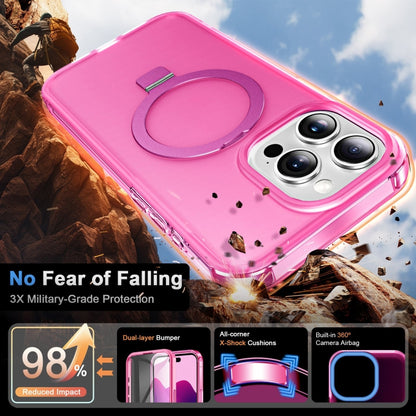 For iPhone 13 Pro Max Frosted Skin Feel MagSafe Holder 360 Full Body Phone Case(Rose Red) - iPhone 13 Pro Max Cases by buy2fix | Online Shopping UK | buy2fix