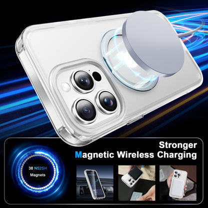 For iPhone 13 Pro Frosted Skin Feel MagSafe Holder 360 Full Body Phone Case(Transparent) - iPhone 13 Pro Cases by buy2fix | Online Shopping UK | buy2fix