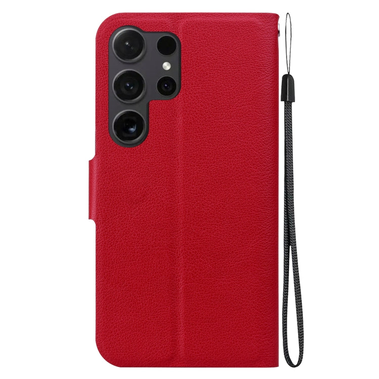 For Samsung Galaxy S25 Ultra 5G Ultra-thin Voltage Magnetic Buckle Leather Phone Case(Red) - Galaxy S25 Ultra 5G Cases by buy2fix | Online Shopping UK | buy2fix