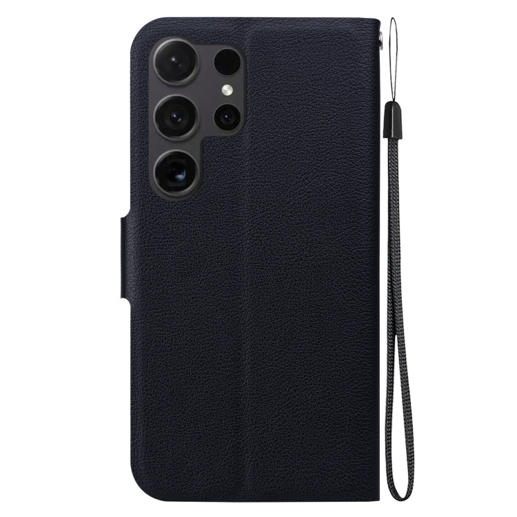 For Samsung Galaxy S25 Ultra 5G Ultra-thin Voltage Magnetic Buckle Leather Phone Case(Black) - Galaxy S25 Ultra 5G Cases by buy2fix | Online Shopping UK | buy2fix