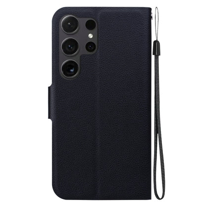 For Samsung Galaxy S25 Ultra 5G Ultra-thin Voltage Magnetic Buckle Leather Phone Case(Black) - Galaxy S25 Ultra 5G Cases by buy2fix | Online Shopping UK | buy2fix