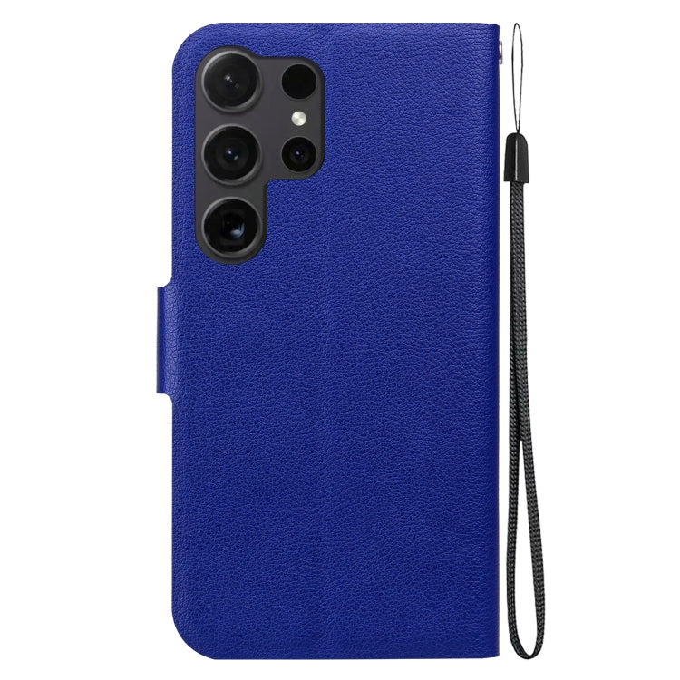 For Samsung Galaxy S25 Ultra 5G Ultra-thin Voltage Magnetic Buckle Leather Phone Case(Blue) - Galaxy S25 Ultra 5G Cases by buy2fix | Online Shopping UK | buy2fix