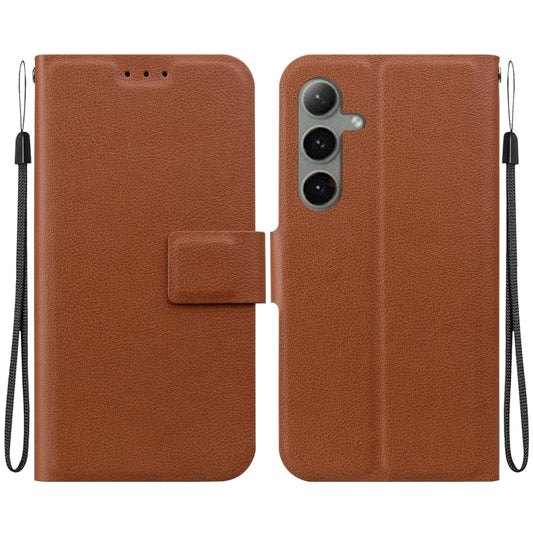 For Samsung Galaxy S25+ 5G Ultra-thin Voltage Magnetic Buckle Leather Phone Case(Brown) by buy2fix