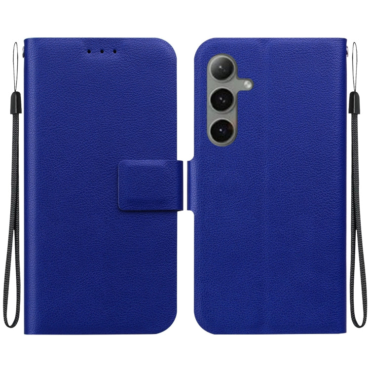 For Samsung Galaxy S25+ 5G Ultra-thin Voltage Magnetic Buckle Leather Phone Case(Blue) - Galaxy S25+ 5G Cases by buy2fix | Online Shopping UK | buy2fix