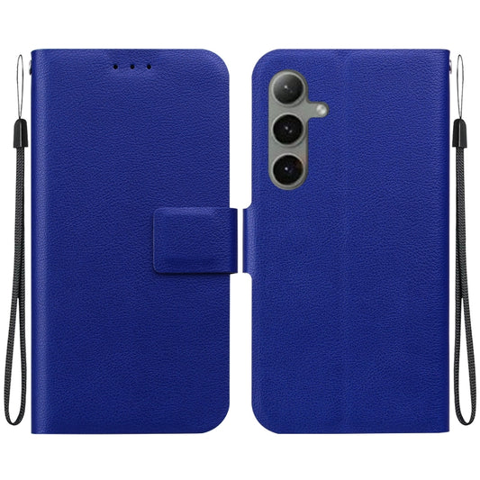 For Samsung Galaxy S25+ 5G Ultra-thin Voltage Magnetic Buckle Leather Phone Case(Blue) by buy2fix