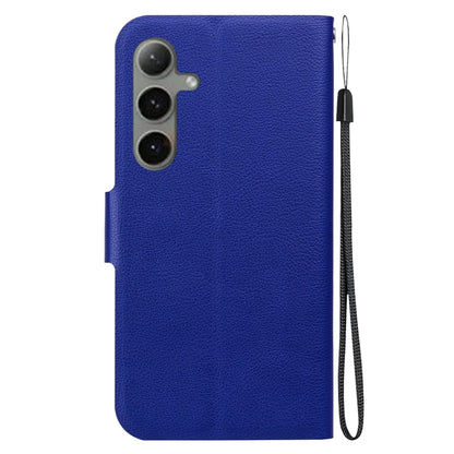 For Samsung Galaxy S25+ 5G Ultra-thin Voltage Magnetic Buckle Leather Phone Case(Blue) - Galaxy S25+ 5G Cases by buy2fix | Online Shopping UK | buy2fix