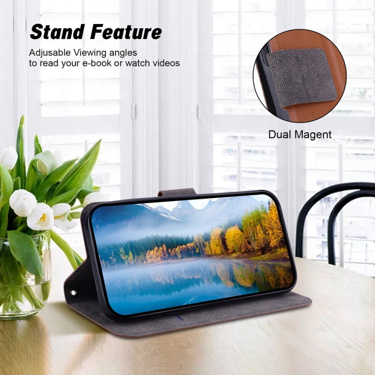 For Samsung Galaxy S25 5G Ultra-thin Voltage Magnetic Buckle Leather Phone Case(Brown) by buy2fix