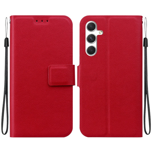 For Samsung Galaxy S25 5G Ultra-thin Voltage Magnetic Buckle Leather Phone Case(Red) - Galaxy S25 5G Cases by buy2fix | Online Shopping UK | buy2fix