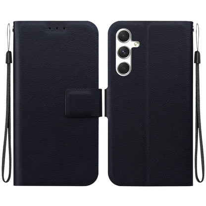 For Samsung Galaxy S25 5G Ultra-thin Voltage Magnetic Buckle Leather Phone Case(Black) - Galaxy S25 5G Cases by buy2fix | Online Shopping UK | buy2fix