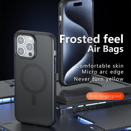 For iPhone 15 Pro Max Armor MagSafe PC Hybrid TPU Phone Case(Frosted Black) by buy2fix