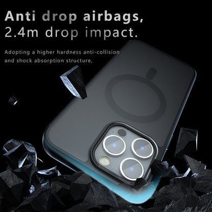 For iPhone 15 Pro Max Armor MagSafe PC Hybrid TPU Phone Case(Frosted Black) by buy2fix