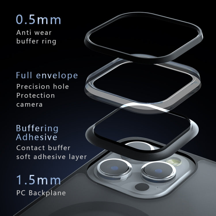 For iPhone 15 Pro Max Armor MagSafe PC Hybrid TPU Phone Case(Frosted Black) by buy2fix