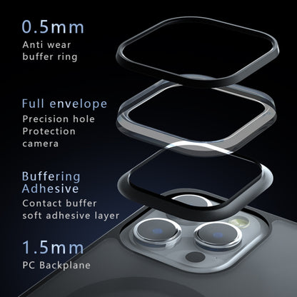 For iPhone 15 Pro Max Armor MagSafe PC Hybrid TPU Phone Case(Frosted Black) by buy2fix