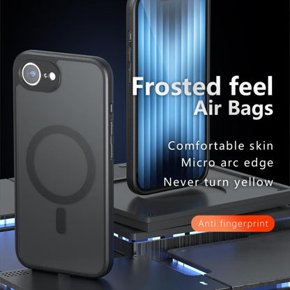 For iPhone 16e Armor MagSafe PC Hybrid TPU Phone Case(Frosted Black) - iPhone 16e Cases by buy2fix | Online Shopping UK | buy2fix