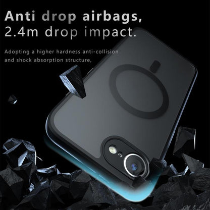 For iPhone 16e Armor MagSafe PC Hybrid TPU Phone Case(Frosted Black) - iPhone 16e Cases by buy2fix | Online Shopping UK | buy2fix