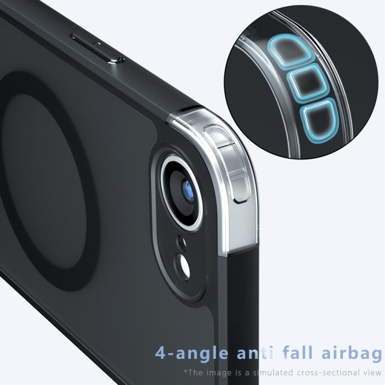For iPhone 16e Armor MagSafe PC Hybrid TPU Phone Case(Frosted Black) - iPhone 16e Cases by buy2fix | Online Shopping UK | buy2fix