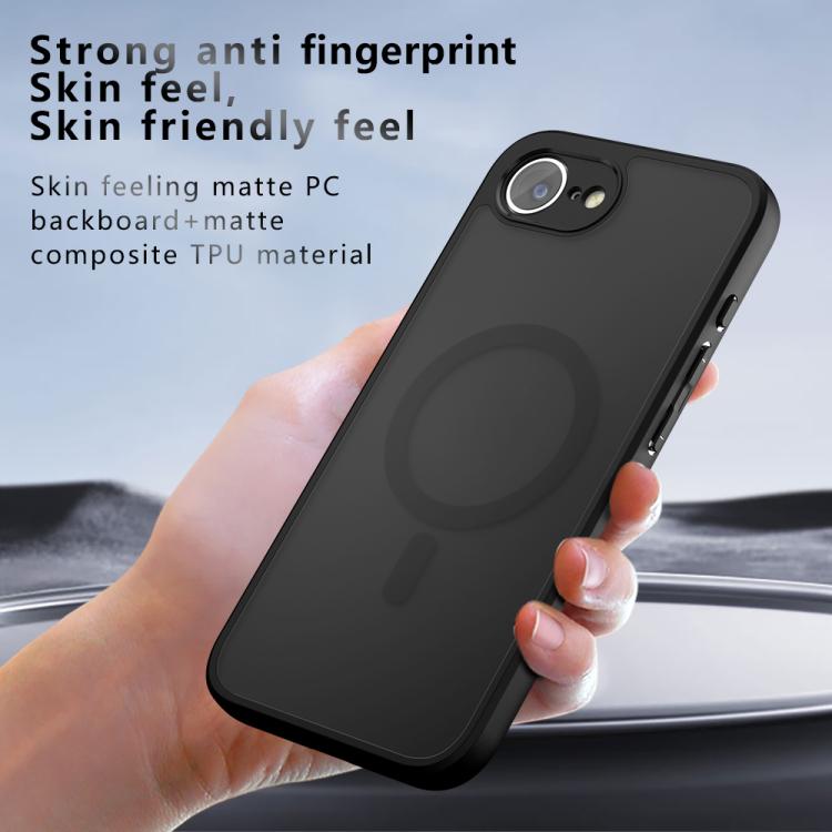 For iPhone 16e Armor MagSafe PC Hybrid TPU Phone Case(Frosted Black) - iPhone 16e Cases by buy2fix | Online Shopping UK | buy2fix