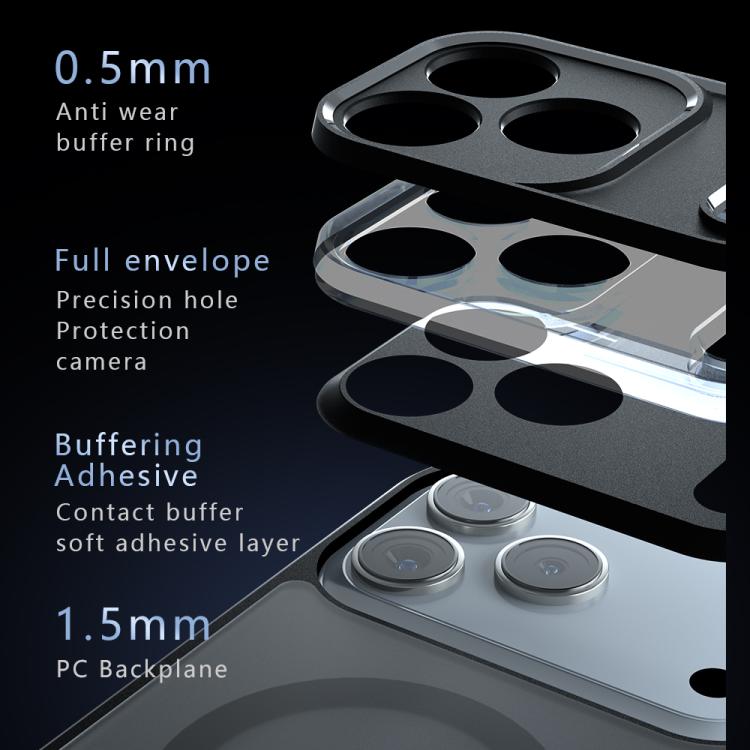 For iPhone 17 Pro C-type Armor MagSafe PC Hybrid TPU Phone Case(Frosted Black) - iPhone 17 Pro Cases by buy2fix | Online Shopping UK | buy2fix