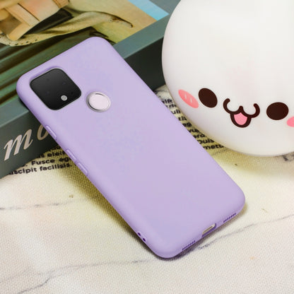 For Google Pixel 5 Pure Color Liquid Silicone Shockproof Full Coverage Case(Purple) - Google Cases by buy2fix | Online Shopping UK | buy2fix