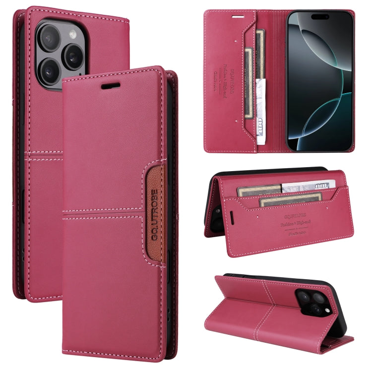 For iPhone 11 Pro GQUTROBE G01 RFID Anti-theft Leather Phone Case(Red) - iPhone 11 Pro Cases by GQUTROBE | Online Shopping UK | buy2fix