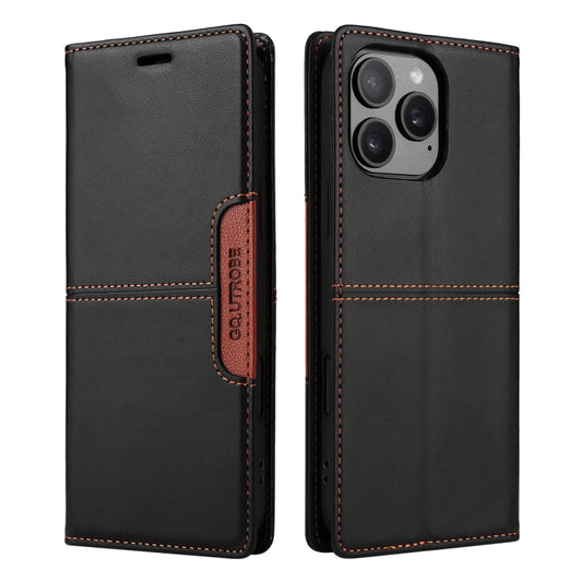 For iPhone 12 Pro GQUTROBE G01 RFID Anti-theft Leather Phone Case(Black) - iPhone 12 / 12 Pro Cases by GQUTROBE | Online Shopping UK | buy2fix
