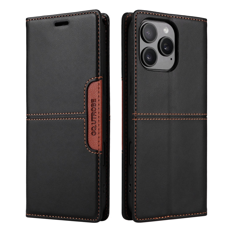 For iPhone 12 Pro Max GQUTROBE G01 RFID Anti-theft Leather Phone Case(Black) - iPhone 12 Pro Max Cases by GQUTROBE | Online Shopping UK | buy2fix