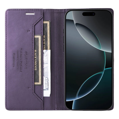 For iPhone 12 Pro Max GQUTROBE G01 RFID Anti-theft Leather Phone Case(Purple) - iPhone 12 Pro Max Cases by GQUTROBE | Online Shopping UK | buy2fix