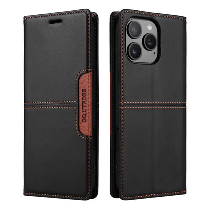 For iPhone 15 Pro GQUTROBE G01 RFID Anti-theft Leather Phone Case(Black) - iPhone 15 Pro Cases by GQUTROBE | Online Shopping UK | buy2fix