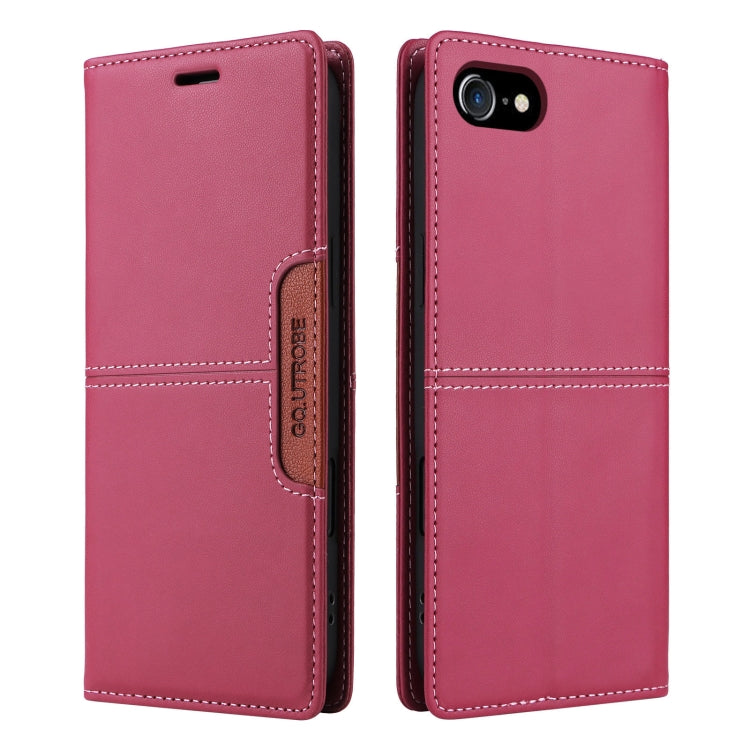 For iPhone SE 2022 / SE 2020 / 8 / 7 GQUTROBE G01 RFID Anti-theft Leather Phone Case(Red) - iPhone SE 2022 / 2020 / 8 / 7 Cases by GQUTROBE | Online Shopping UK | buy2fix