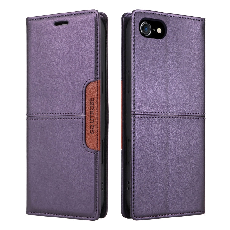 For iPhone SE 2022 / SE 2020 / 8 / 7 GQUTROBE G01 RFID Anti-theft Leather Phone Case(Purple) - iPhone SE 2022 / 2020 / 8 / 7 Cases by GQUTROBE | Online Shopping UK | buy2fix