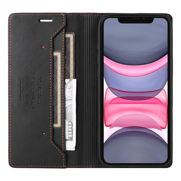 For iPhone 11 GQUTROBE G01 RFID Anti-theft Leather Phone Case(Black) - iPhone 12 Pro Max Cases by GQUTROBE | Online Shopping UK | buy2fix