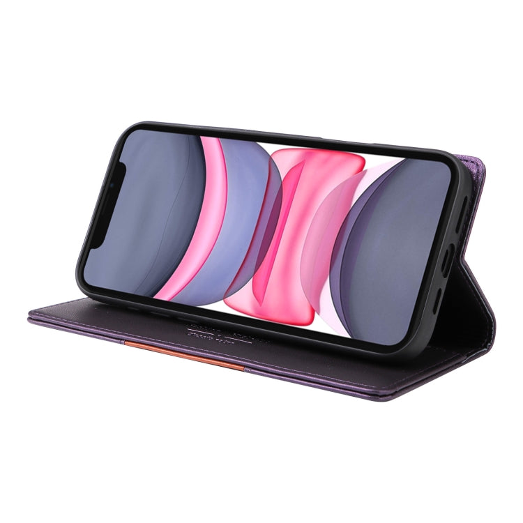 For iPhone 11 GQUTROBE G01 RFID Anti-theft Leather Phone Case(Purple) - iPhone 12 Pro Max Cases by GQUTROBE | Online Shopping UK | buy2fix