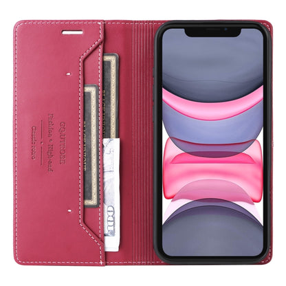 For iPhone 12 GQUTROBE G01 RFID Anti-theft Leather Phone Case(Red) - iPhone 12 / 12 Pro Cases by GQUTROBE | Online Shopping UK | buy2fix