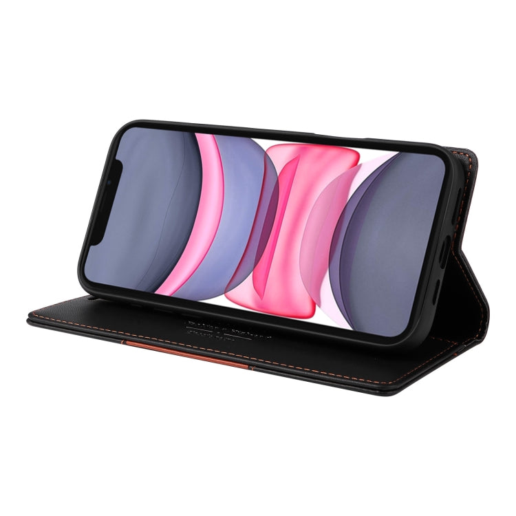 For iPhone 12 GQUTROBE G01 RFID Anti-theft Leather Phone Case(Black) - iPhone 12 / 12 Pro Cases by GQUTROBE | Online Shopping UK | buy2fix