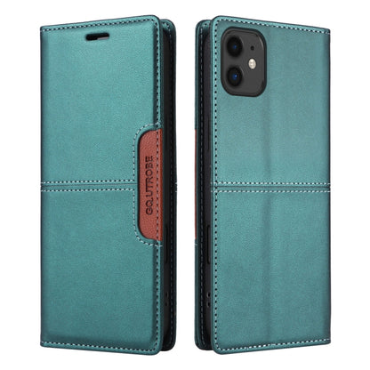 For iPhone 12 GQUTROBE G01 RFID Anti-theft Leather Phone Case(Green) - iPhone 12 / 12 Pro Cases by GQUTROBE | Online Shopping UK | buy2fix