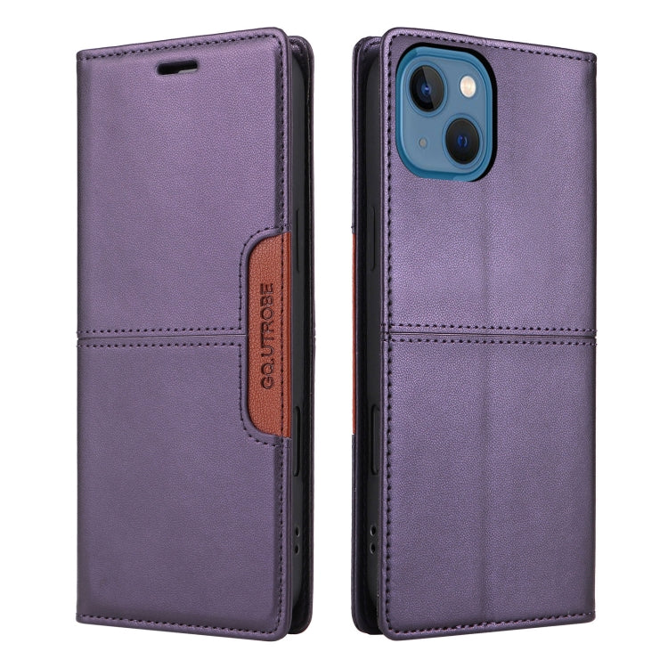 For iPhone 15 Plus / 14 Plus GQUTROBE G01 RFID Anti-theft Leather Phone Case(Purple) - iPhone 15 Plus Cases by GQUTROBE | Online Shopping UK | buy2fix