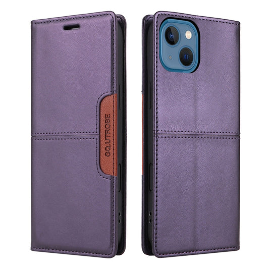 For iPhone 15 Plus / 14 Plus GQUTROBE G01 RFID Anti-theft Leather Phone Case(Purple) - iPhone 15 Plus Cases by GQUTROBE | Online Shopping UK | buy2fix
