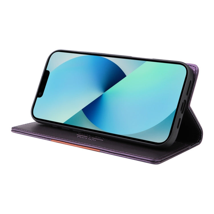For iPhone 15 Plus / 14 Plus GQUTROBE G01 RFID Anti-theft Leather Phone Case(Purple) - iPhone 15 Plus Cases by GQUTROBE | Online Shopping UK | buy2fix